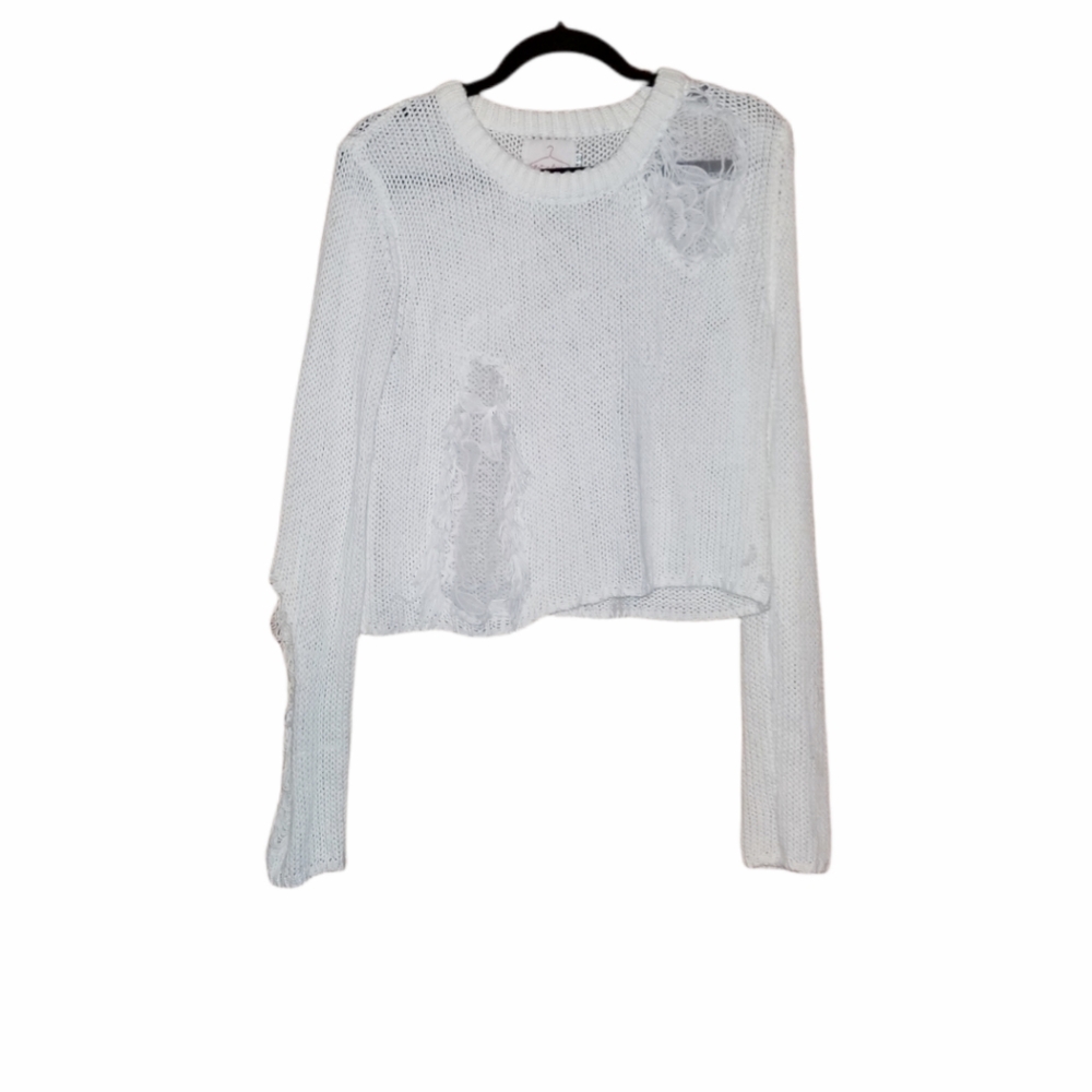 Native Rose Distressed OOAK Sweater size 10